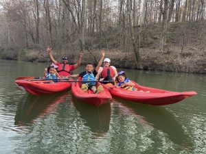 Photo by Cahaba River Society member Bill Andrews of family kayaking on the Cahaba River at Highway 280 March 14, 2021.