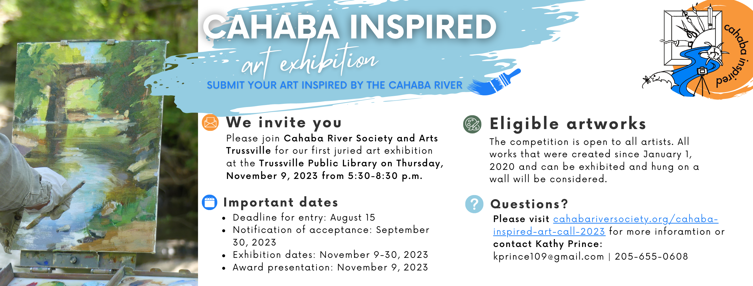 Cahaba Inspired Art Exhibition web banner